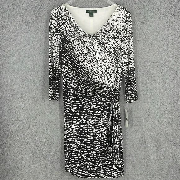 Lauren Ralph Lauren | Dresses | Lauren Ralph Lauren Holiday Black White 34  Sleeve Womens 2 Dress Party Midi | Poshmark